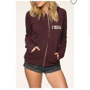 Spiritual Gangster Maroon Zip Up Jacket